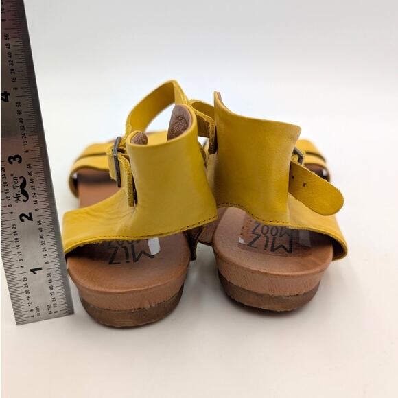 Miz Mooz Annalise Sandal Ankle Strap Women's Leather Yellow Size US7.5 EU38 - Picture 3 of 12